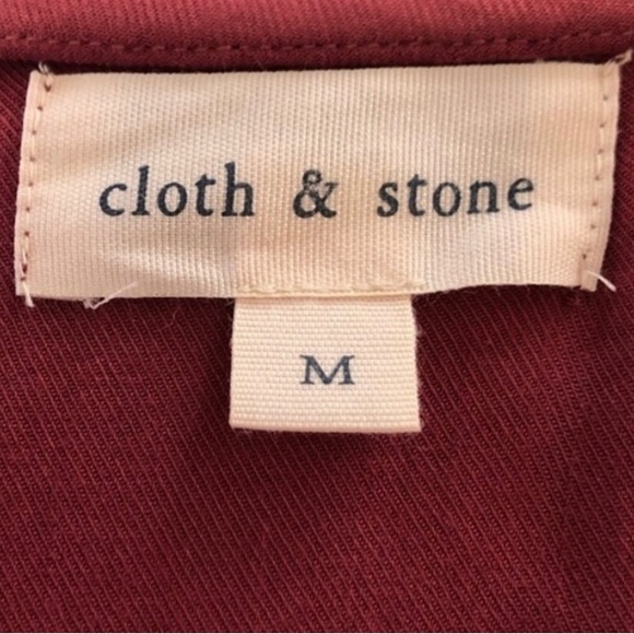 Anthropologie Cloth & Stone V Neck Tunic Tee Shirt Dress Burgundy Red - Picture 5 of 5